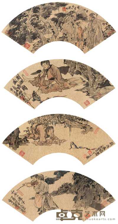 董文运 人物 四屏 